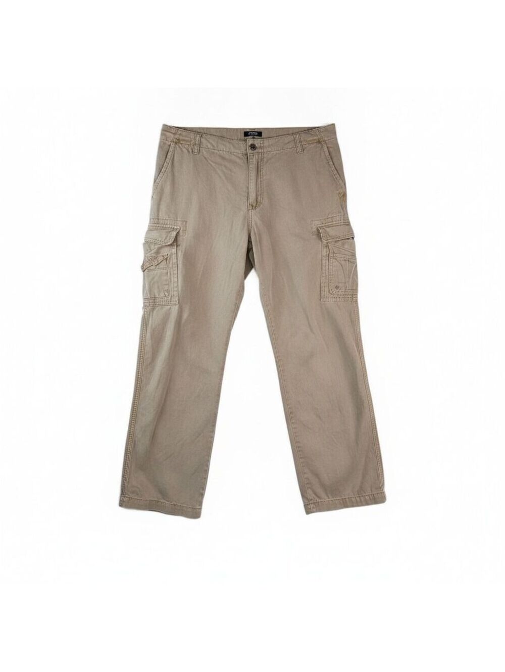 Iron Co. Relaxed Fit Khaki Cargo Pants Size 38X32